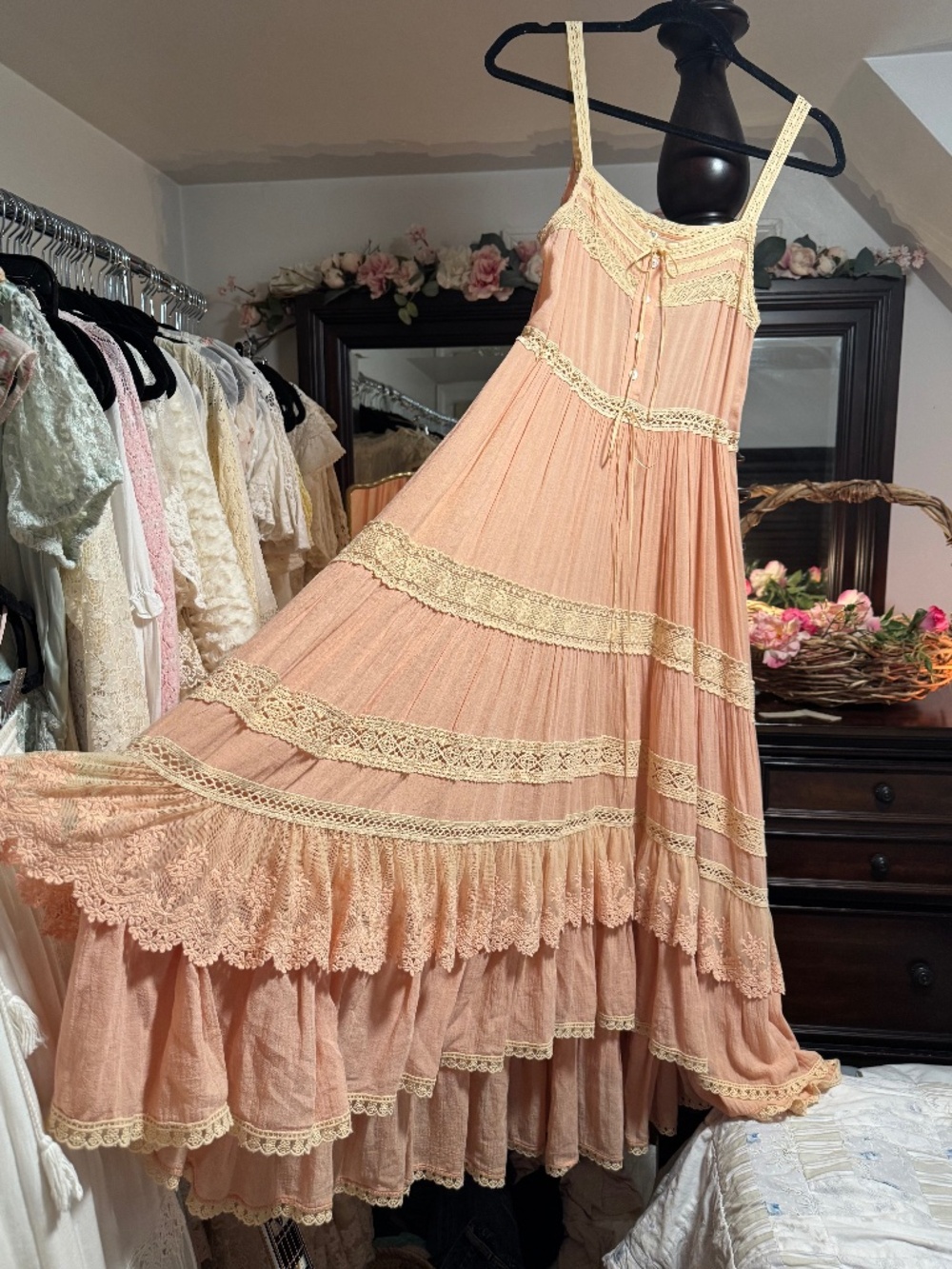 Spell Prairie Gown Peach Small - Picture 4 of 11